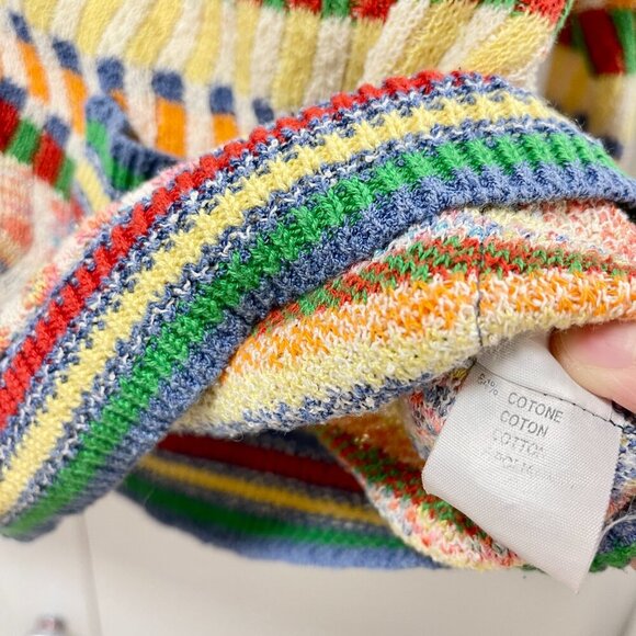 Vintage Missoni-Style Rainbow Knit Button-Up Cardigan - M - Picture 8 of 11